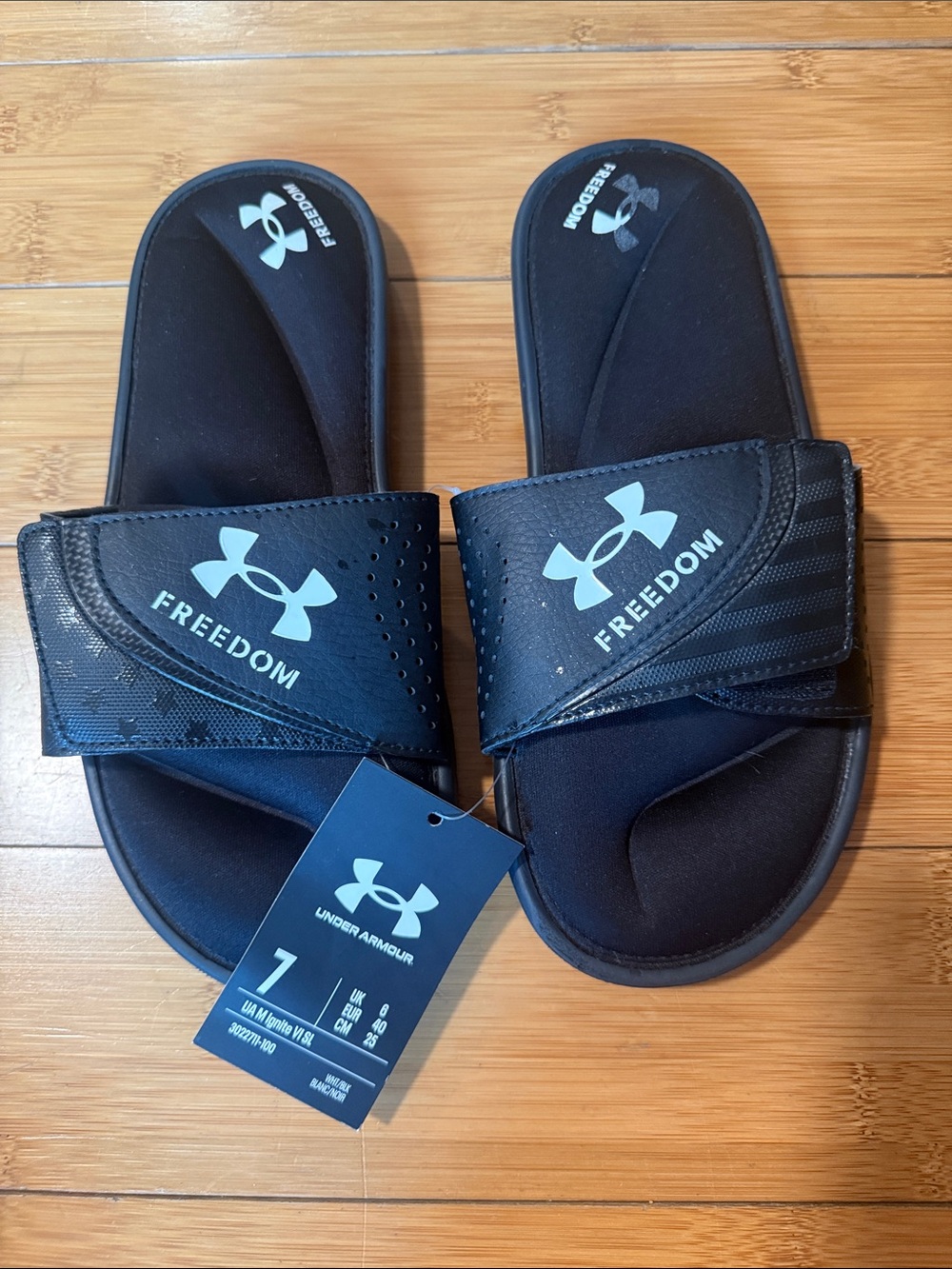 Under Armour Black Freedom Adjustable Slide Sandals